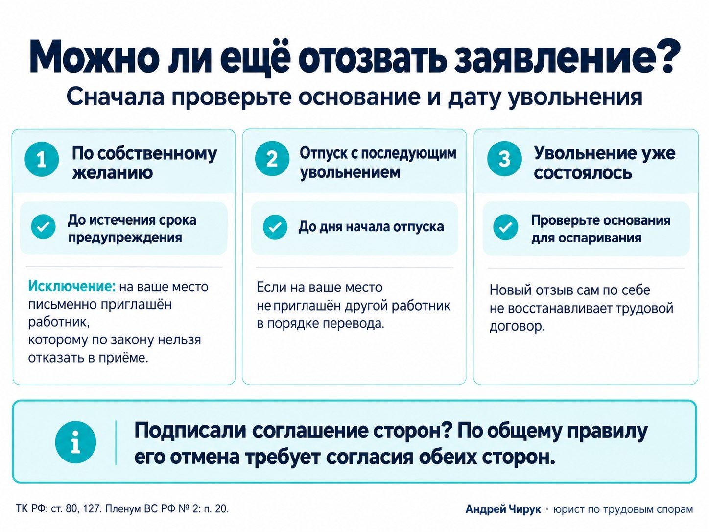 Заявление на увольнение можно отозвать